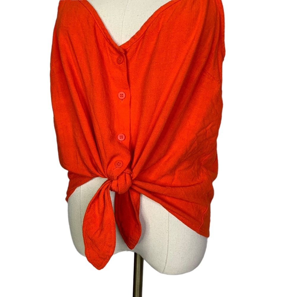 Topshop Orange Knot Tie Hem Polly Camisole Tank Top 3350 - Picture 3 of 11